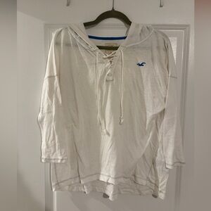 Hollister White and Blue Hoodie
